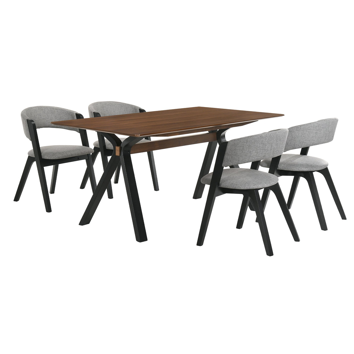 Armen Living Laredo Mdf/Veneer/Rubberwood 100% Polyester Dining Set - 5-Piece