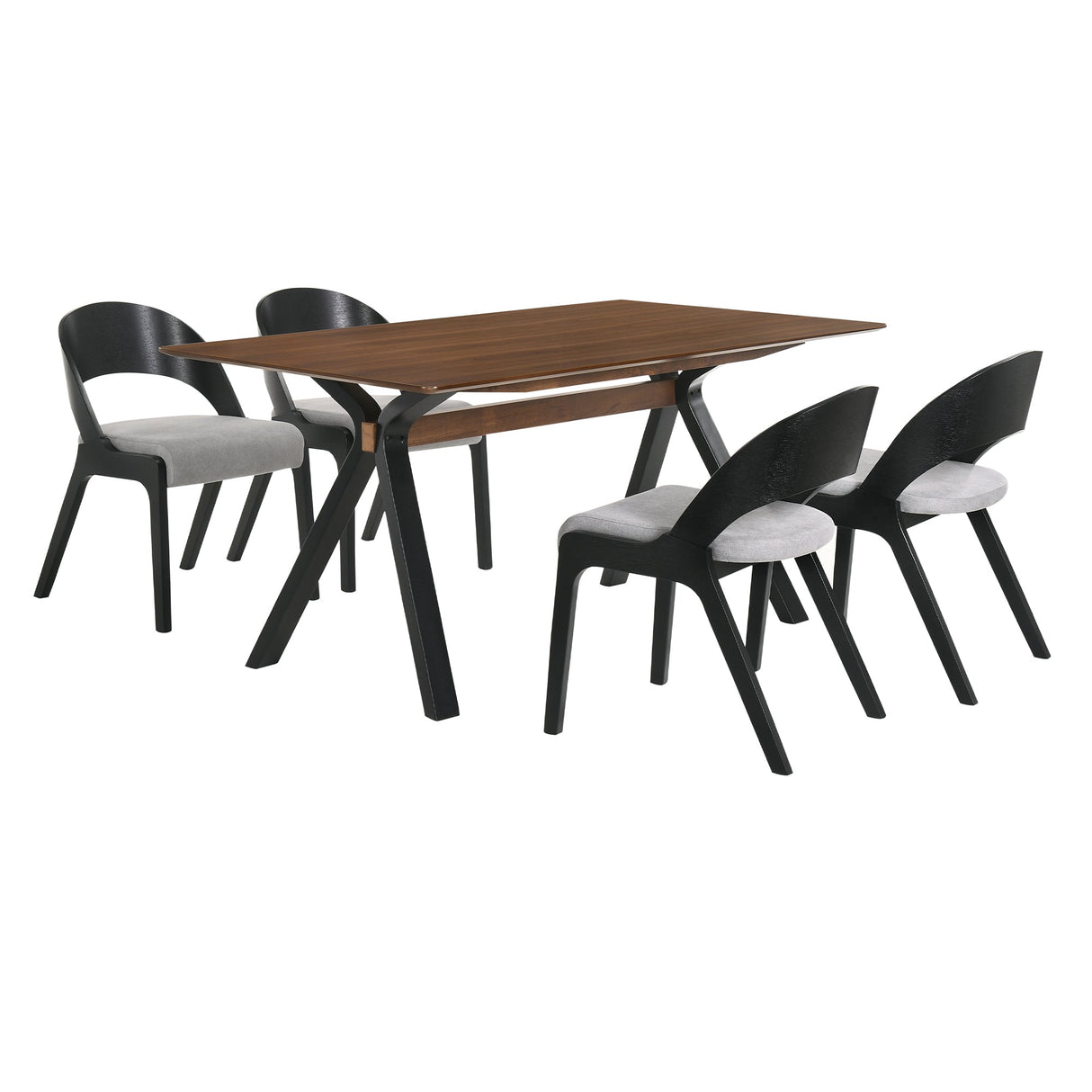 Armen Living Laredo Mdf/Veneer/Rubberwood 100% Polyester Dining Set - 5-Piece