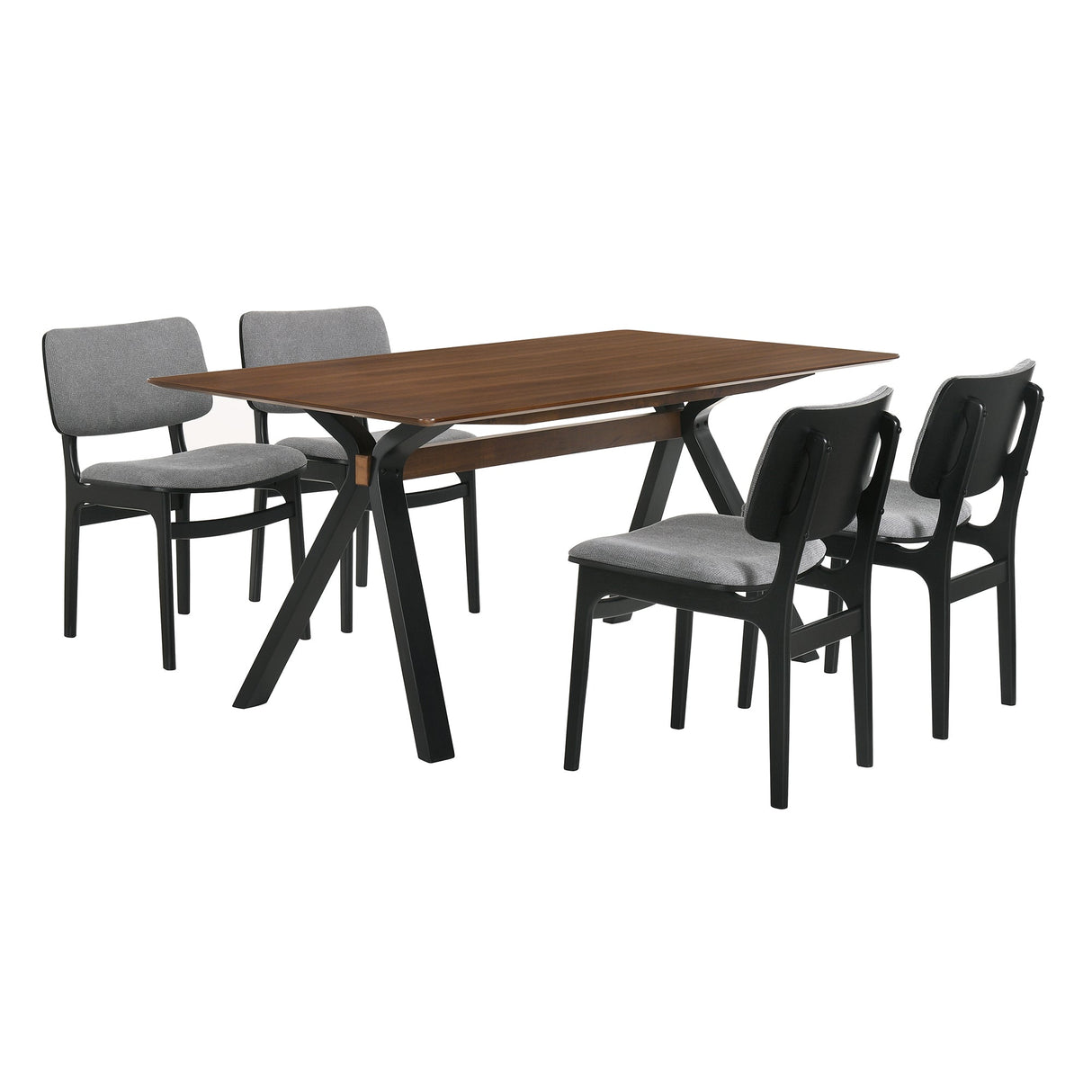 Armen Living Laredo Mdf/Veneer/Rubberwood 100% Polyester Dining Set - 5-Piece