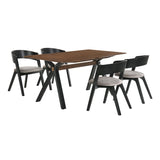 Armen Living Laredo Mdf/Veneer/Rubberwood 100% Polyester Dining Set - 5-Piece