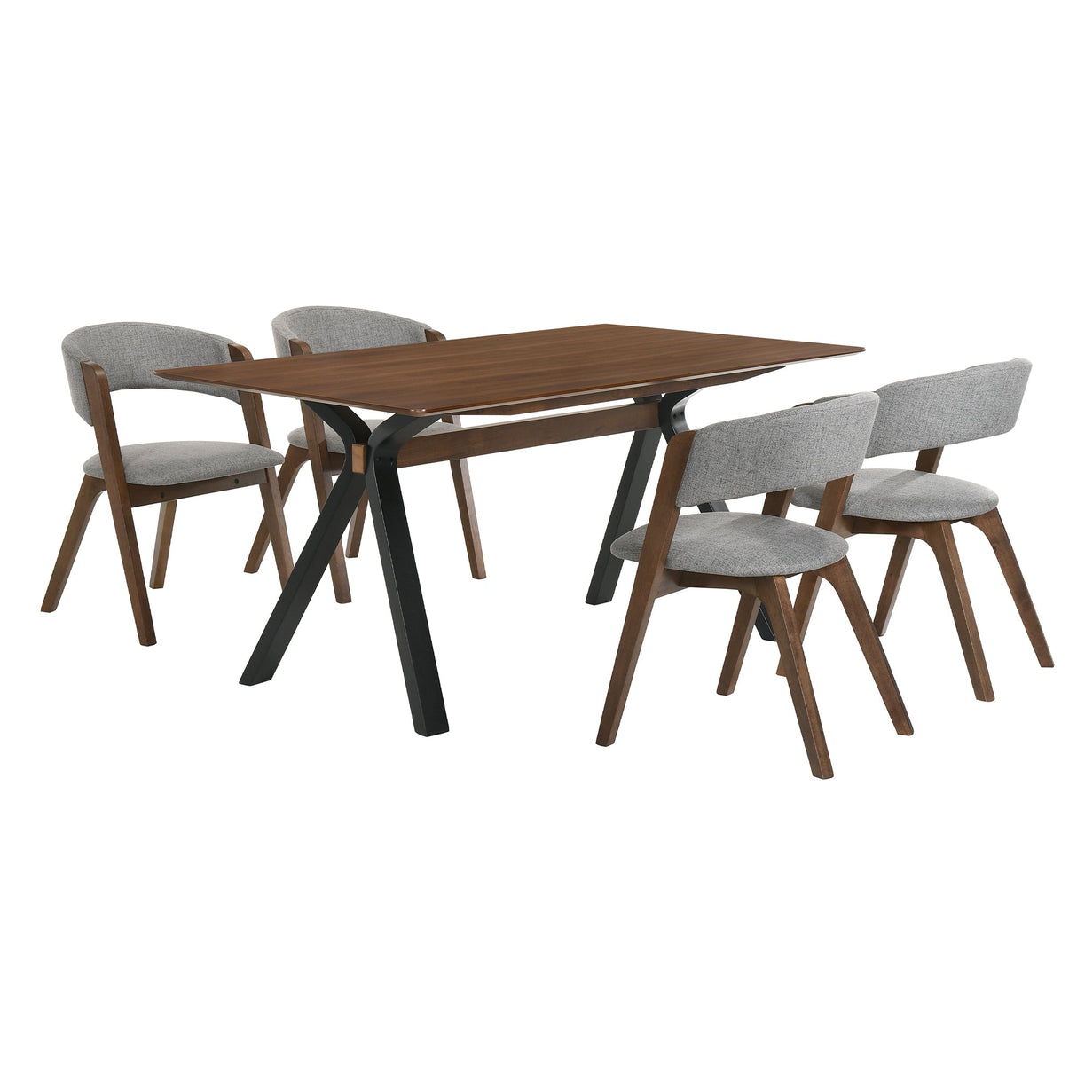 Armen Living Laredo Mdf/Veneer/Rubberwood 100% Polyester Dining Set - 5-Piece