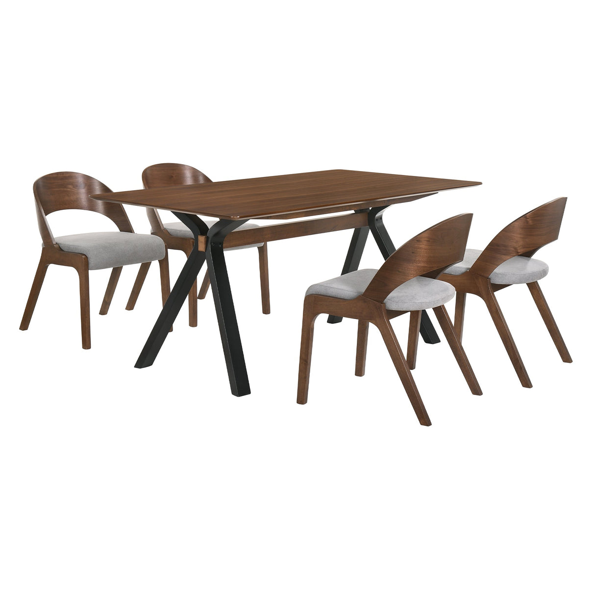 Armen Living Laredo Mdf/Veneer/Rubberwood 100% Polyester Dining Set - 5-Piece