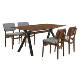 Armen Living Laredo Mdf/Veneer/Rubberwood 100% Polyester Dining Set - 5-Piece