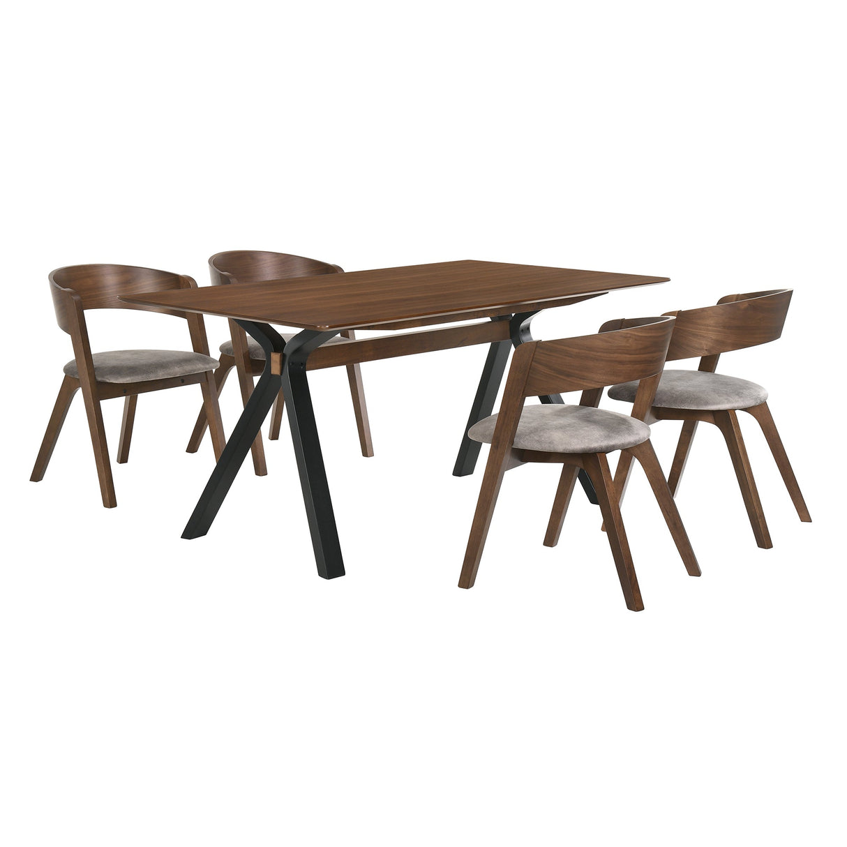 Armen Living Laredo Mdf/Veneer/Rubberwood 100% Polyester Dining Set - 5-Piece