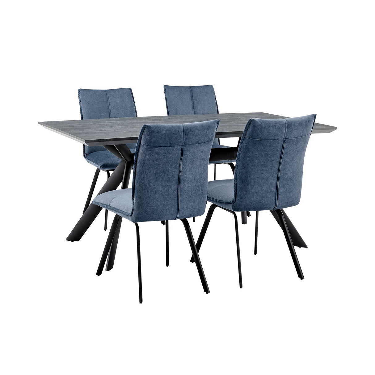 Armen Living Margot/Rylee Fabric+Metal+Melamine 100% Polyester Dining Set - 5-Piece