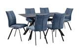 Armen Living Margot/Rylee Fabric+Metal+Melamine 100% Polyester Dining Set - 7-Piece