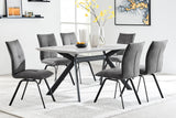 Armen Living Margot/Rylee Fabric+Metal+Melamine 100% Polyester Dining Set - 7-Piece