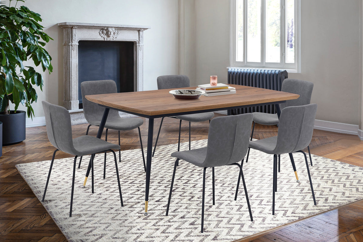 Armen Living Messina/Gillian Mdf/Metal Dining Set - 7-Piece