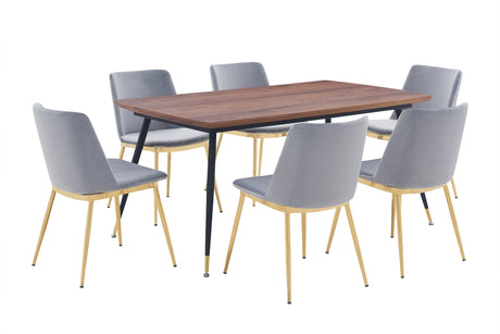 Armen Living Messina/Messina Mdf/Metal Dining Set - 7-Piece