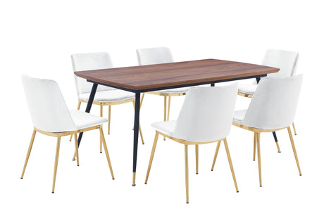 Armen Living Messina/Messina Mdf/Metal Dining Set - 7-Piece