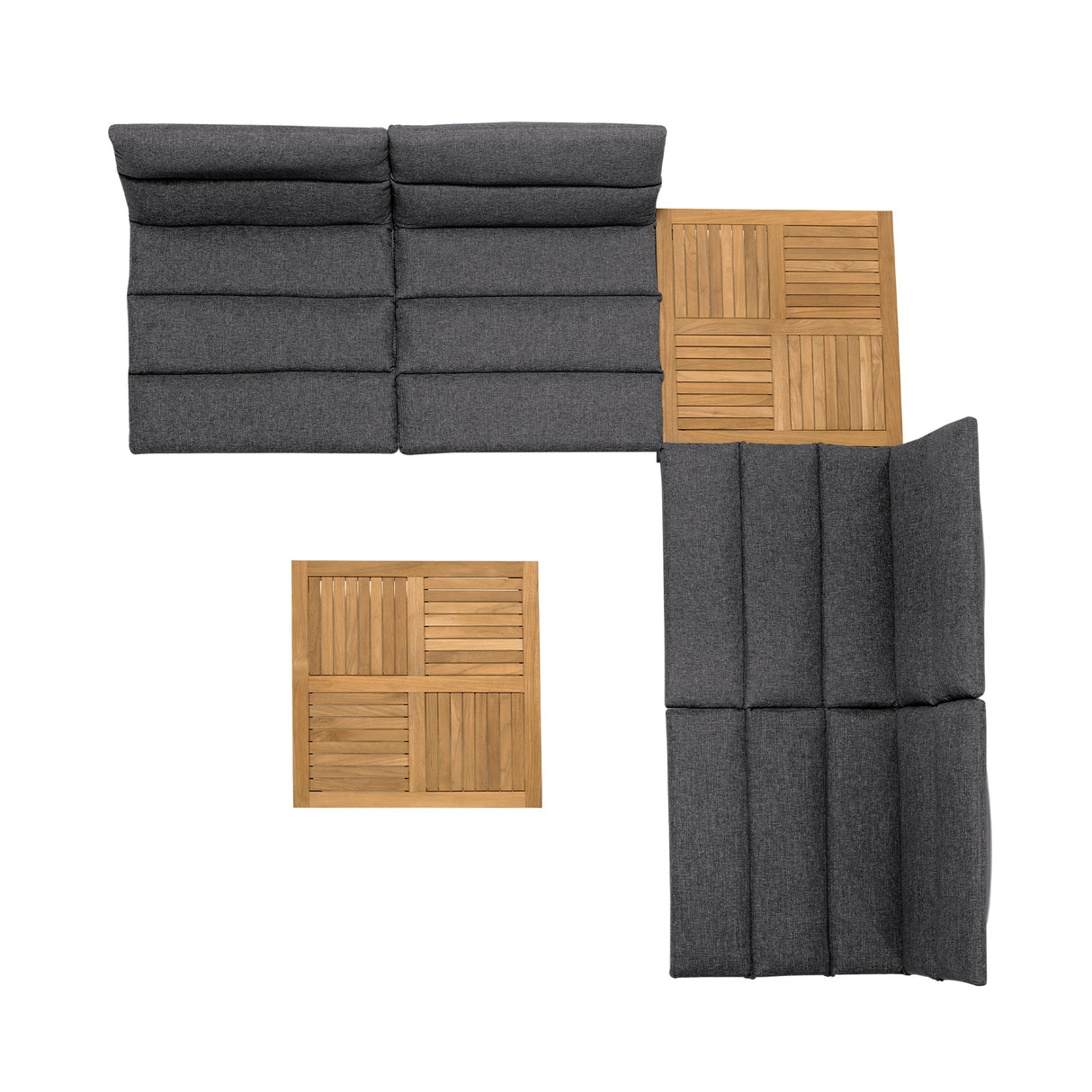 Armen Living Arno Teak Wood FrameOlefin Fabric Cushion 100% Olefin 6-Piece Outdoor Conversation Set