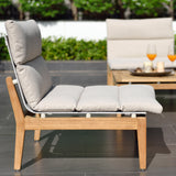 Armen Living Arno Teak Wood FrameOlefin Fabric Cushion 100% Olefin 6-Piece Outdoor Conversation Set