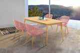 Armen Living Nassau Plastic/Eucalyptus 5-Piece Outdoor Dining Set