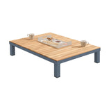 Armen Living Polo Aluminum/Teak Wood/Olefin/Textilene 100% Olefin 4-Piece Outdoor Set