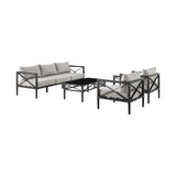 Armen Living Sonoma Aluminum Frame/Cushion 100% Polyester 4-Piece Outdoor Conversation Set