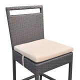 Armen Living Tropez Aluminum/Brown Hdpe Wicker/Black Glass 100% Water-Proof Polyester Outdoor Pub Set