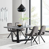 Armen Living Radford/Lexi Velvet+Metal+Melamine 100% Polyester Dining Set - 5-Piece