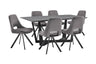 Armen Living Radford/Lexi Velvet+Metal+Melamine 100% Polyester Dining Set - 7-Piece