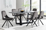 Armen Living Radford/Lexi Velvet+Metal+Melamine 100% Polyester Dining Set - 7-Piece