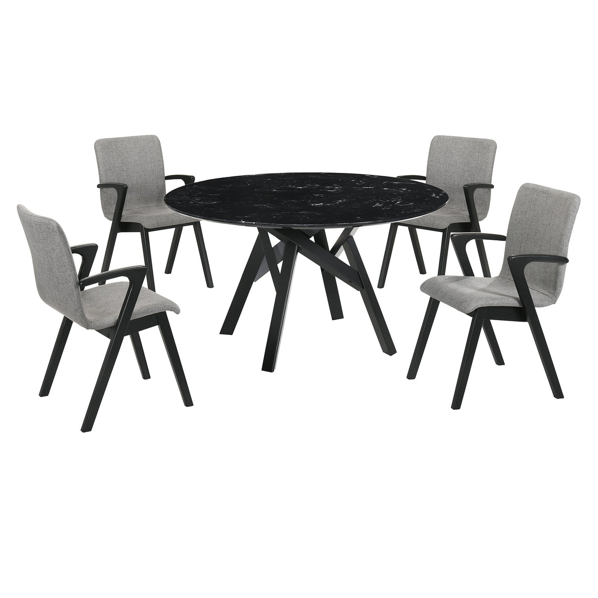 Armen Living Venus Marble Mdf/Rubberwood 100% Polyester Dining Set - 5-Piece