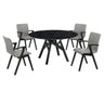 Armen Living Venus Marble Mdf/Rubberwood 100% Polyester Dining Set - 5-Piece