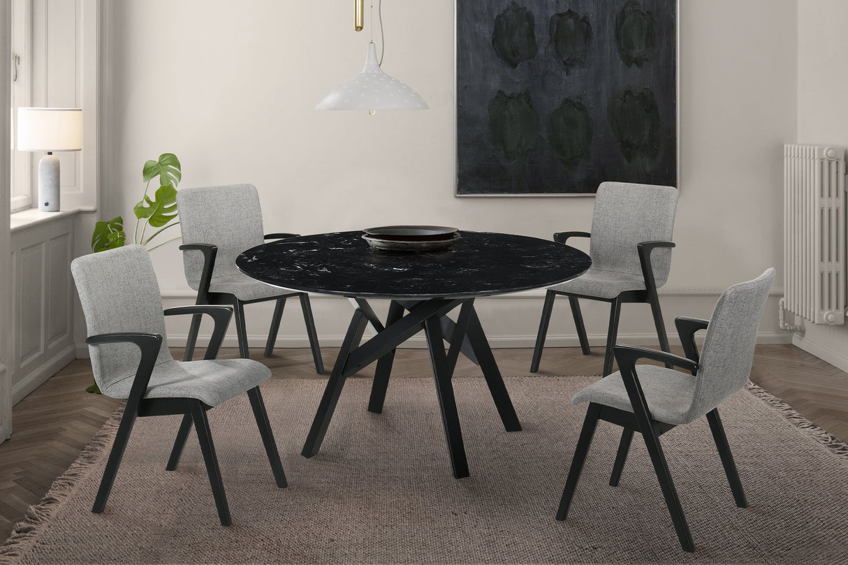 Armen Living Venus Marble Mdf/Rubberwood 100% Polyester Dining Set - 5-Piece