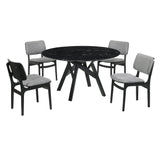 Armen Living Venus Marble Mdf/Rubberwood 100% Polyester Dining Set - 5-Piece