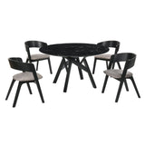 Armen Living Venus Marble Mdf/Rubberwood 100% Polyester Dining Set - 5-Piece