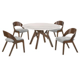 Armen Living Venus Marble Mdf/Rubberwood 100% Polyester Dining Set - 5-Piece