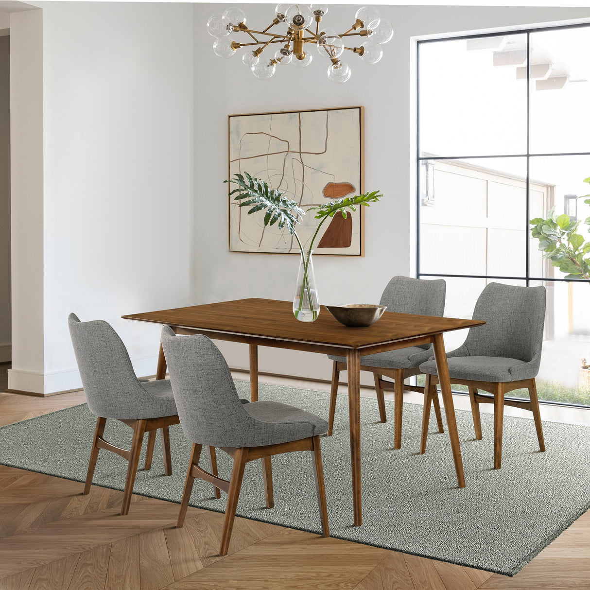 Armen Living Westmont/Azalea Rubberwood Dining Set - 5-Piece