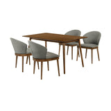 Armen Living Westmont/Juno Rubberwood Dining Set - 5-Piece