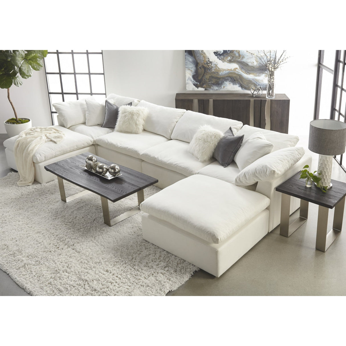 Essentials For Living Stitch & Hand - Upholstery Sky Modular Ottoman 6610-0.LPPRL