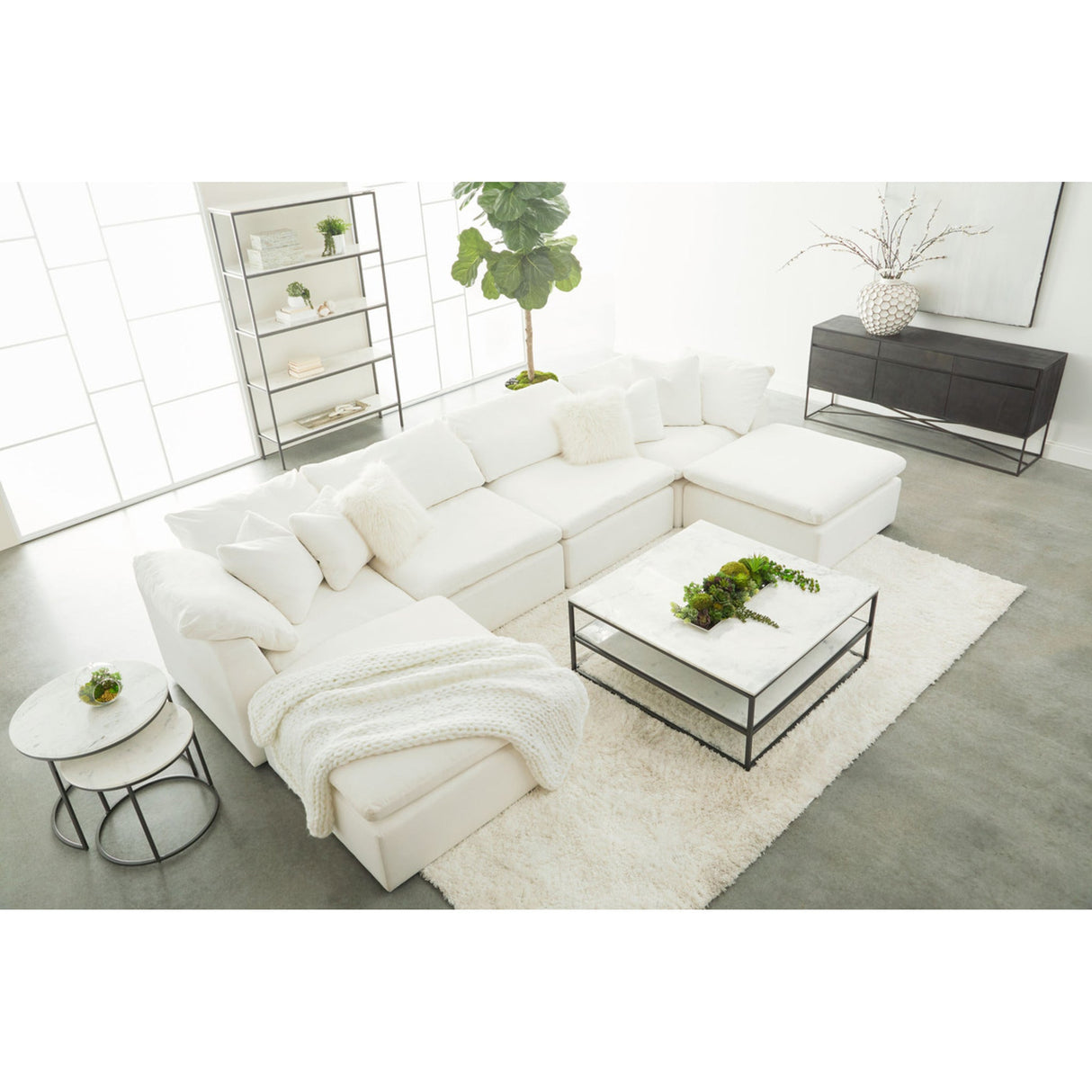 Essentials For Living Stitch & Hand - Upholstery Sky Modular Ottoman 6610-0.LPPRL