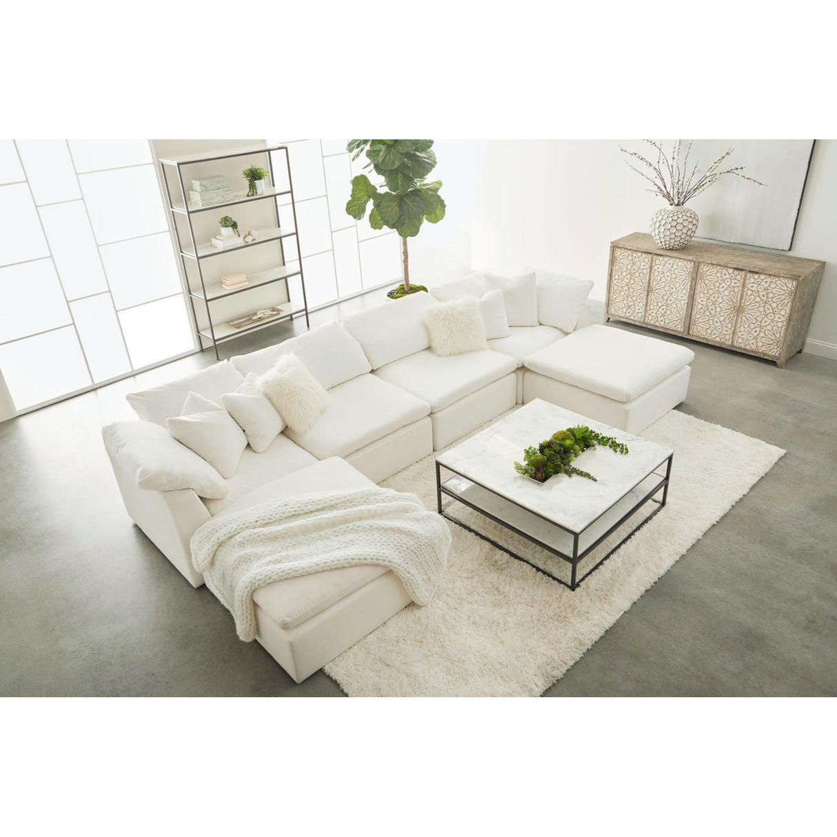 Essentials For Living Stitch & Hand - Upholstery Sky Modular Ottoman 6610-0.LPPRL