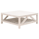 Essentials For Living Bella Antique Spruce Square Coffee Table 8019SQ.WW-PNE/WHTQ