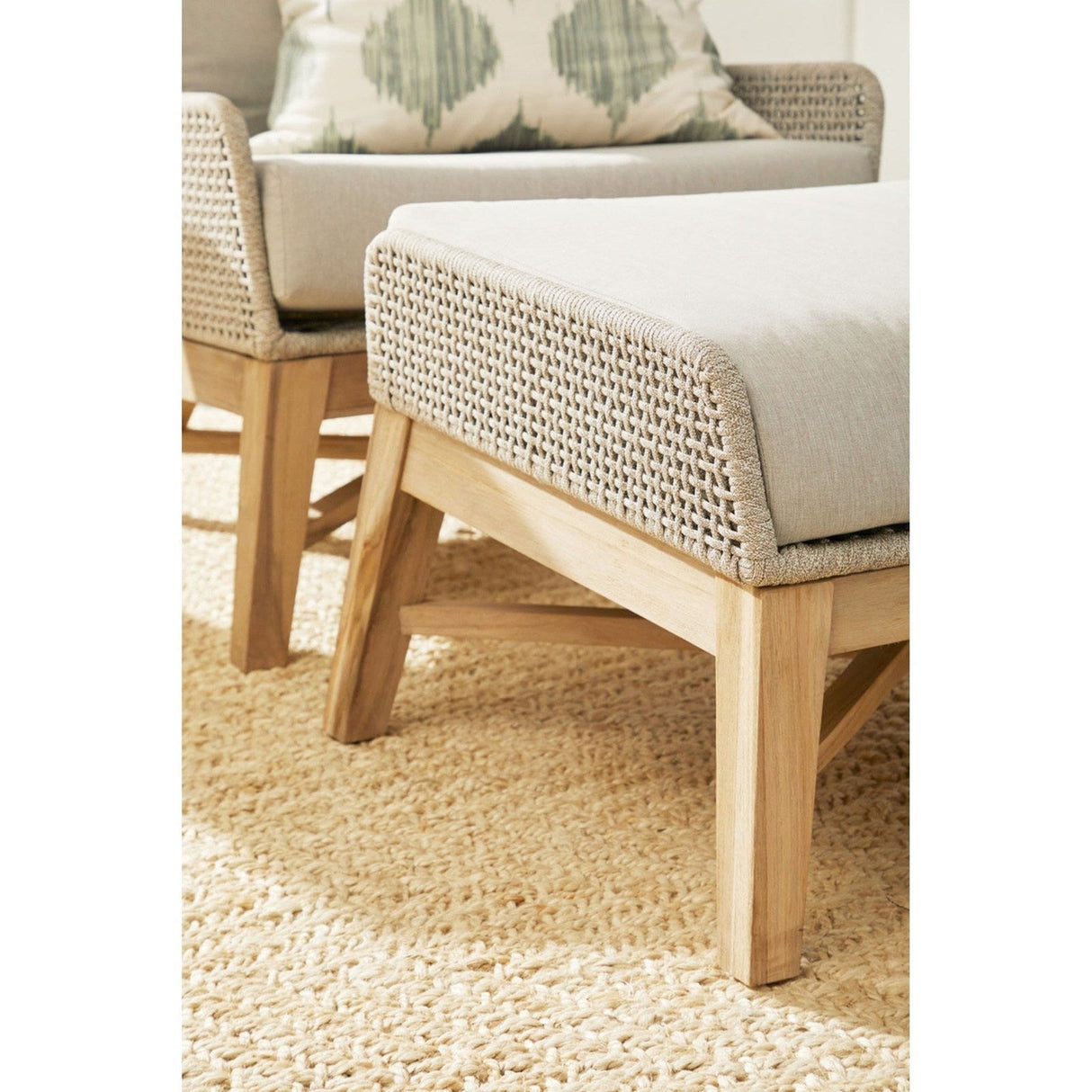 Essentials For Living Woven - Outdoor Tapestry Outdoor Footstool 6851FS.WTA/PUM/GT