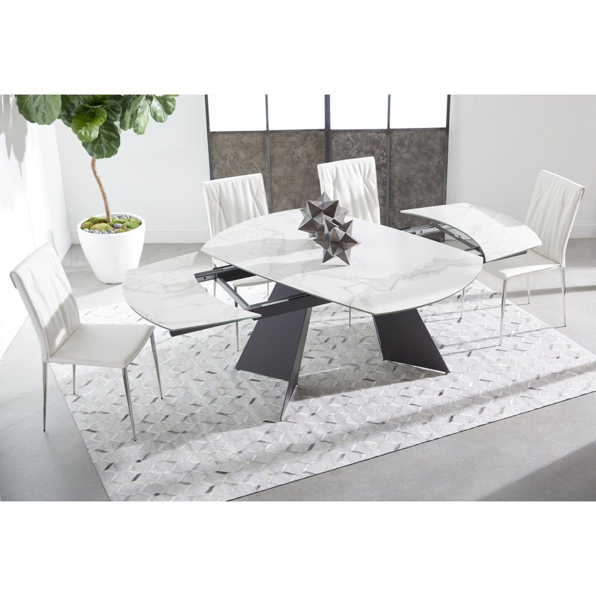 Essentials For Living Meridian Torque Extension Dining Table 1604-EXDT.MDG/CWHT