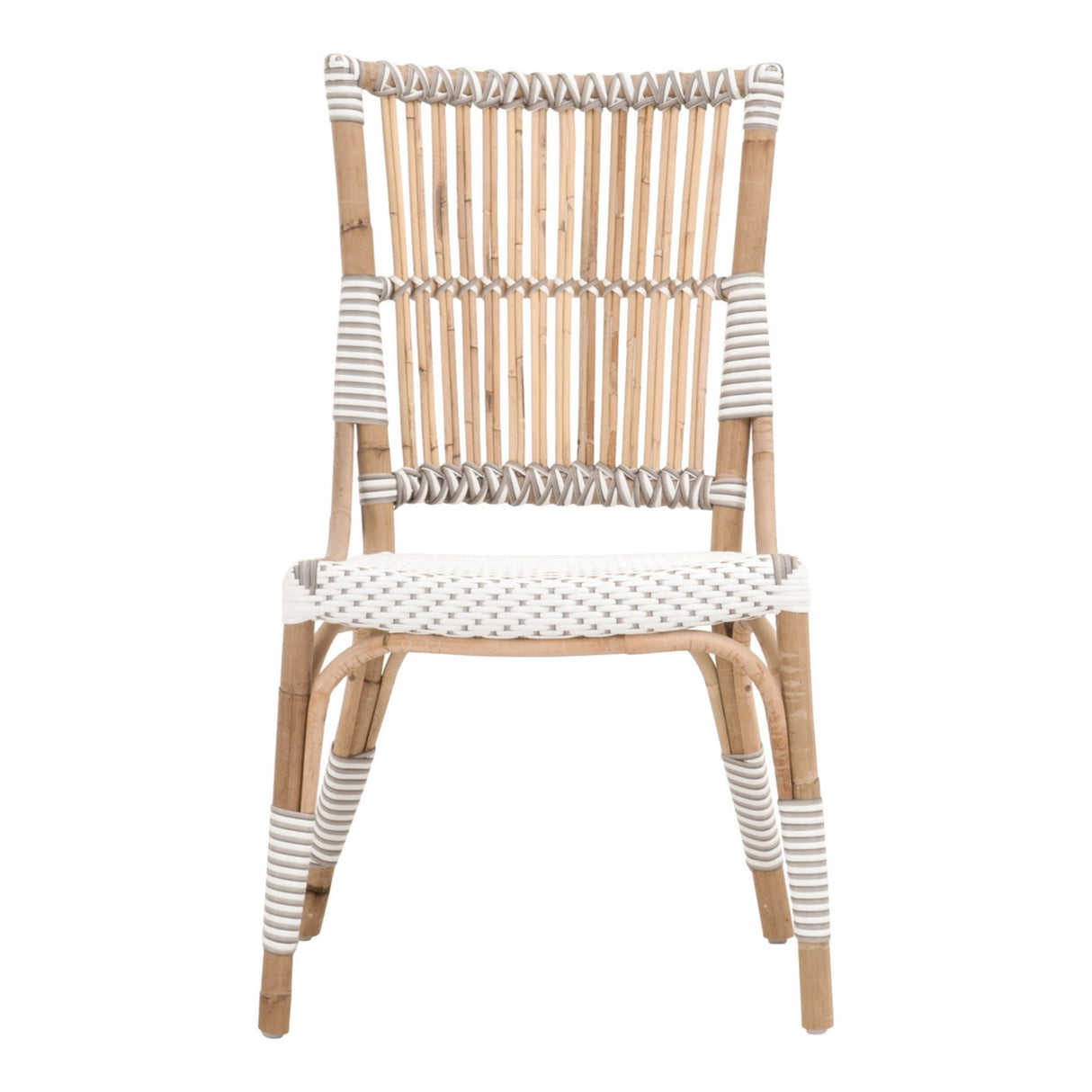 Essentials For Living The Hamptons Tulum Dining Chair, Set of 2 4111.WHT-STO/NAT