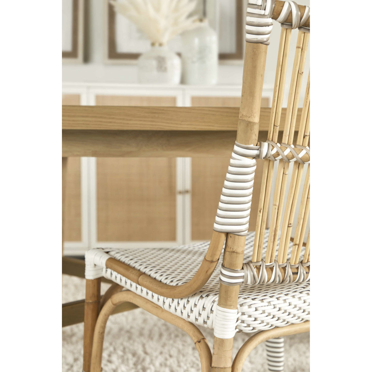 Essentials For Living The Hamptons Tulum Dining Chair, Set of 2 4111.WHT-STO/NAT