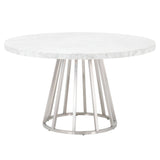 Essentials For Living Traditions Turino 54" Round Dining Table Carrera Top 6059.WHT