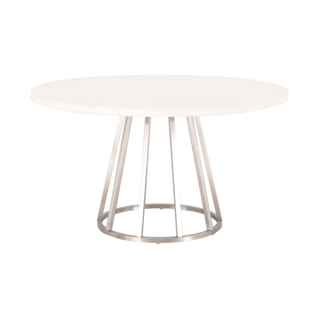 Essentials For Living Traditions Turino 54" Round Dining Table Concrete Top 6059.CON-WHT