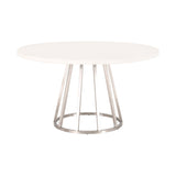 Essentials For Living Traditions Turino 54" Round Dining Table Concrete Top 6059.CON-WHT