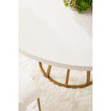 Essentials For Living Traditions Turino 54" Round Dining Table Concrete Top 6059.CON-WHT