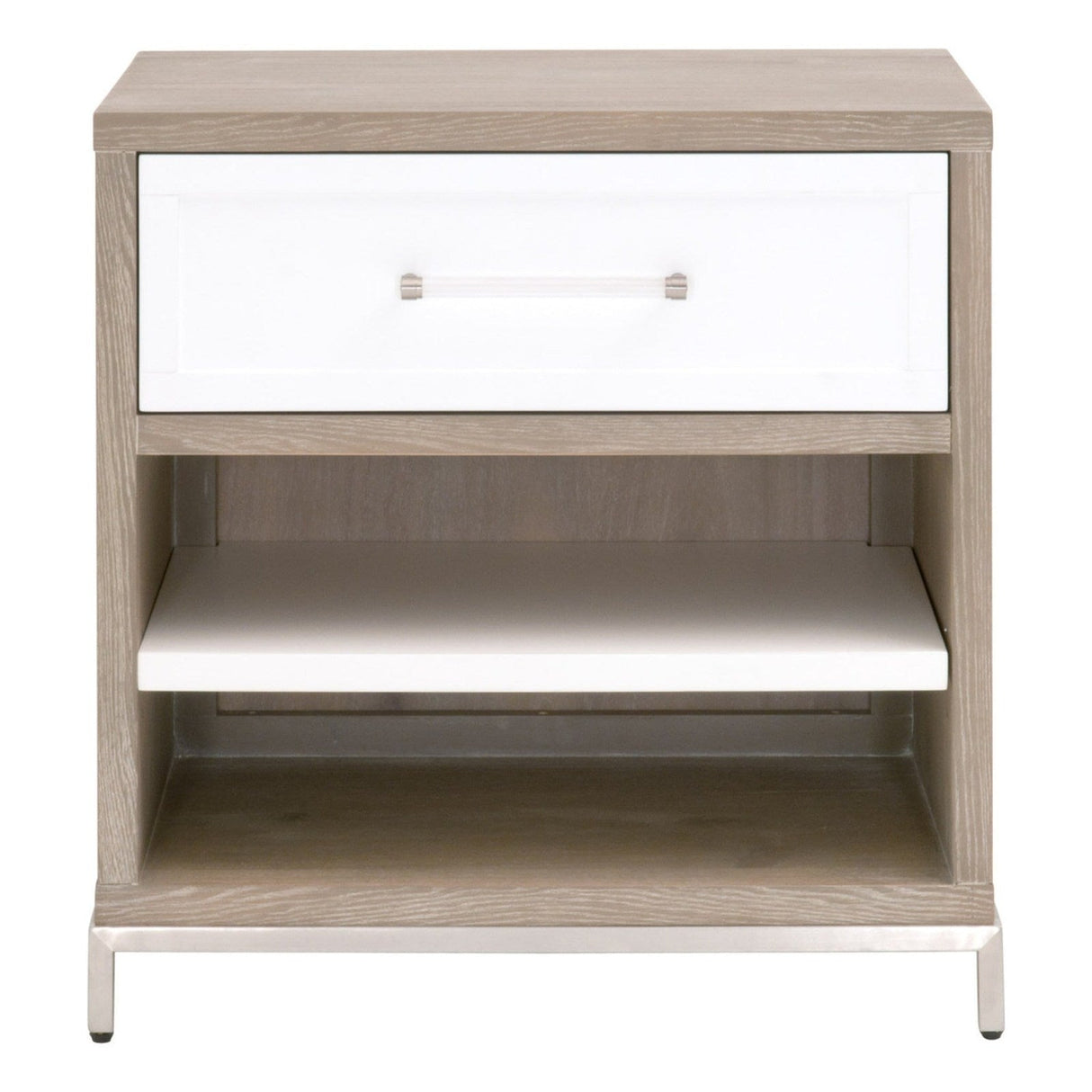 Essentials For Living Traditions Wrenn 1-Drawer Nightstand 6139.NG/WHT-BSTL