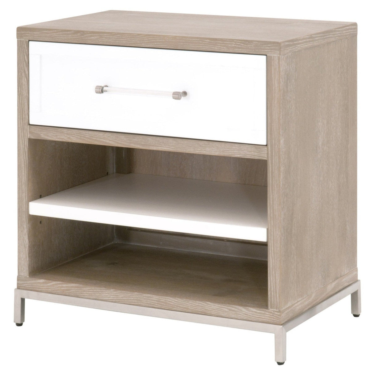 Essentials For Living Traditions Wrenn 1-Drawer Nightstand 6139.NG/WHT-BSTL