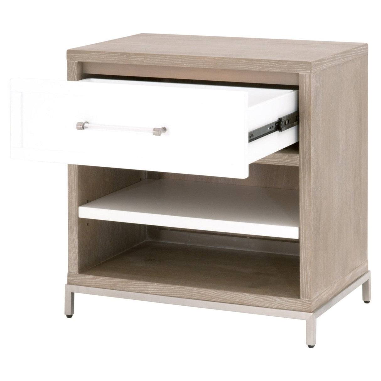 Essentials For Living Traditions Wrenn 1-Drawer Nightstand 6139.NG/WHT-BSTL