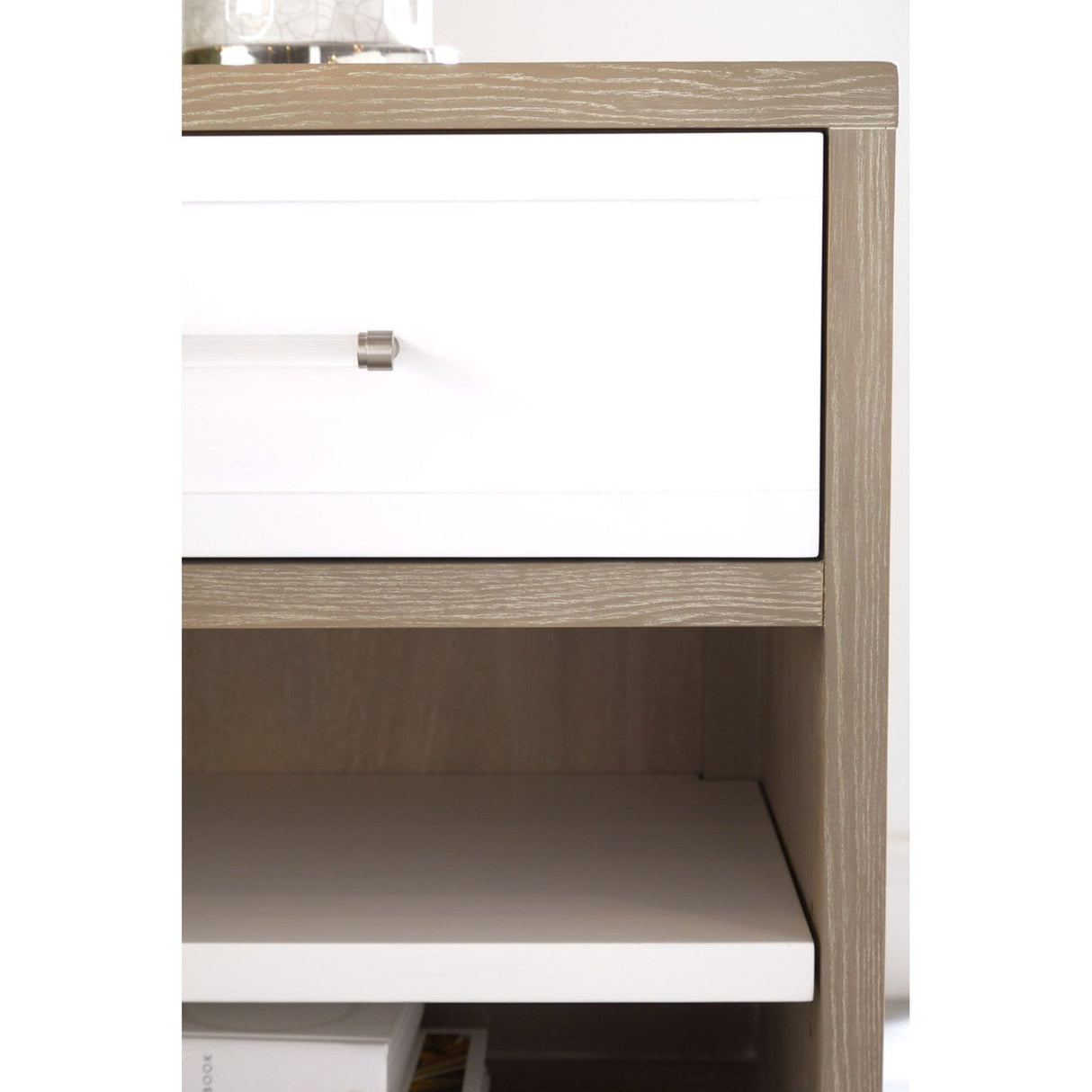 Essentials For Living Traditions Wrenn 1-Drawer Nightstand 6139.NG/WHT-BSTL