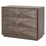 Essentials For Living Traditions Wynn 3-Drawer Nightstand 6157.BBRN/BGLD