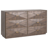 Essentials For Living Traditions Wynn 6-Drawer Double Dresser 6158.BBRN/BGLD