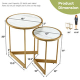 2PCS Modern Classic Yet Simper Nesting End Coffee Tables